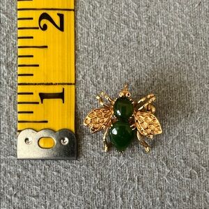 Gold and Green Bee Brooch